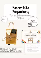 Vorschau - Mal- und Bastelvorlagen - Hasen-Tüte | Verpackung | Kunst zu Ostern (Klasse 1-4) - Deckblatt