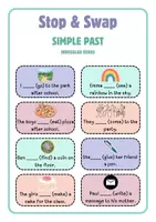 Vorschau - Spiele - Stop and Swap Cards - Irregular Verbs (Simple Past) - Deckblatt