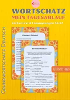 Vorschau - Unterrichtsreihen - Grundwortschatz Tagesablauf DaF A1/A2 Verben konjugieren - Deckblatt