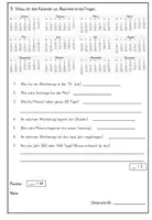 Vorschau - Arbeitsblätter - Lernzielkontrolle "Jahreszeiten und Kalender" - Seite 3