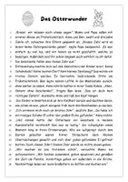 Vorschau - Stundenentwürfe - Kurzgeschichte zu Ostern: "Das Osterwunder" - Leseverstehen - Textarbeit - Seite 1