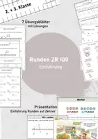Vorschau - Arbeitsblätter - Einführung Runden ZR 100 / Zahlenstrahl / Zahlenraum 100 - Deckblatt
