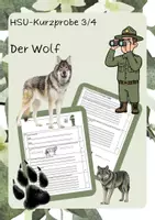 Vorschau - Arbeitsblätter - HSU-Kurzprobe Thema "Der Wolf" (Kl. 3/4) - Deckblatt