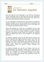 Vorschau - Arbeitsblätter - Die Weimarer Republik - Deckblatt