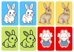 Voorbeeld - Matching cards thema 'Konijnen' - Voorblad
