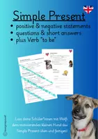 Vorschau - Arbeitsblätter - Simple Present "+, -, ? und das Verb (to) be" - Deckblatt