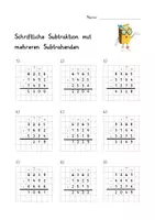 Vorschau - Arbeitsblätter - Maxi-Paket: Schriftliche Subtraktion mit der Entbündelungstechnik (10 doppelseitige Übungsblätter mit Lösung) - Seite 3