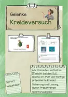 Vorschau - Arbeitsblätter - Versuche mit Kreide zu Gelenken, Kreideversuch - Deckblatt