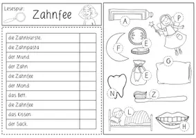 Vorschau - Arbeitsblätter - Lesespur "Zahnfee" (vierfach differenziert) - Seite 2