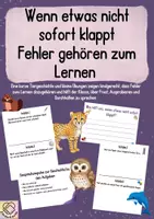 Vorschau - Arbeitsblätter - Wenn etwas nicht sofort klappt - Fehler gehören zum Lernen - Deckblatt