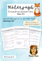 Vorschau - Arbeitsblätter - Grundrechenarten im Zahlenraum 100 | Fehlerjagd mit Fix – Addition, Subtraktion, Multiplikation & Division | Klasse 2–3 (auch differenziert) - Deckblatt
