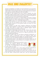 Vorschau - Arbeitsblätter - Dialekte: Sachtext zu Definition und Entstehung - Seite 1
