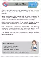 Vorschau - Arbeitsblätter - Umweltschutz - Meerestiere in Gefahr - Müll im Meer - Seite 1