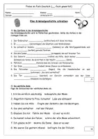 Vorschau - Arbeitsblätter - Probe Klassenarbeit Bewertungsschema Kriminalgeschichten - Seite 1