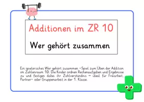 Vorschau - Spiele - Wer gehört zusammen - Additionen ZR 10 - Deckblatt