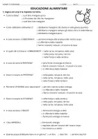anteprima - Esercizi - Verifica educazione alimentare - Pagina di copertina