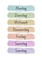 Vorschau - Poster - Wochentage-Poster | 1. / 2. Klasse - Seite 1