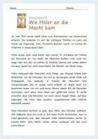 Vorschau - Arbeitsblätter - Der Machtaufstieg Hitlers - Wie Hitler an die Macht kam - Deckblatt