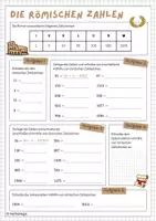 Vorschau - Arbeitsblätter - Römische Zahlen (mit römischen Zahlen schreiben) - Deckblatt