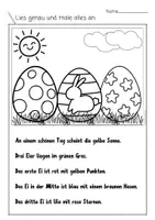 Vorschau - Arbeitsblätter - Lesemalblätter - Ostern (1.Klasse) - Seite 1