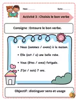 Aperçu - Feuilles d'exercices - Ma fiche d’activités être et avoir - Page 3