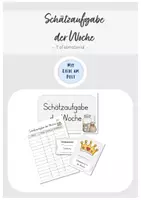 Vorschau - Merkblätter - Schätzaufgabe der Woche - Tafelmaterial - Deckblatt