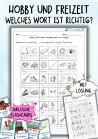 Vorschau - Arbeitsblätter - DaZ / DaF - Hobby und Freizeit - Welches Wort ist richtig? (Arbeitsblatt) - Deckblatt