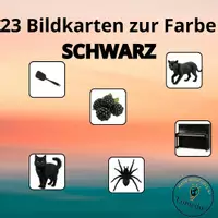 Vorschau - Spiele - 22 Bildkärtchen in der Farbe Schwarz - Deckblatt