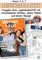 Vorschau - Stundenentwürfe - Deutsch-Unterrichtsmaterial Zeitung lesen (Klasse 5, 6, 7) Jugendzeitschrift - Deckblatt
