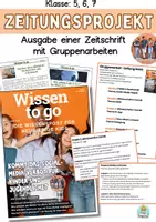 Vorschau - Stundenentwürfe - Deutschunterricht Klasse 5, 6, 7, Zeitung – Unterrichtsmaterial Zeitungsprojekt mit Gruppenarbeit - Deckblatt