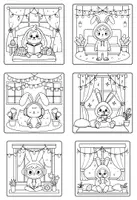 Vorschau - Mal- und Bastelvorlagen - 100 Malbilder Cozy Ostern - Perfekt für Kinder allen Alters - Seite 1
