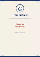 Vorschau - Unterrichtsreihen - Der Artikel – Wissenscheck & Lernzielkontrolle | bestimmter & unbestimmter Artikel – Deutsch Sekundarstufe I 5./6. Klasse / Schulstufe - Deckblatt