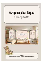 Vorschau - Stationenlernen - Aufgabe des Tages - Frühling - Deckblatt