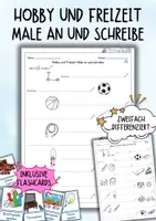 Vorschau - Arbeitsblätter - DaZ / DaF - Hobby und Freizeit - Male an und schreibe (Arbeitsblatt) - Deckblatt
