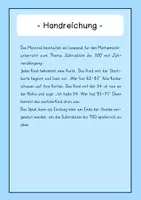 Vorschau - Spiele - Subtraktion Zahlenraum 100 mit Zehnerübergang ZE-E Ich habe wer hat - Seite 1