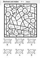 Vorschau - Arbeitsblätter - Rechenmalblätter | Karneval | Fasching | Zahlenraum 10 und 20 | Mathe Klasse 1 - Seite 3