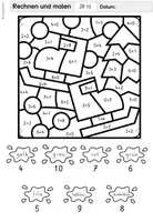 Vorschau - Arbeitsblätter - Winter Rechenmalblätter Klasse 1 | Zahlenraum 10 und 20 | Rechnen und malen - Seite 3