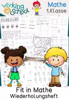 Vorschau - Arbeitsblätter - Wiederholungsheft | Schuljahresende | Schuljahresanfang | Fit in Mathe | Lerntheke | Klasse 1 - Deckblatt