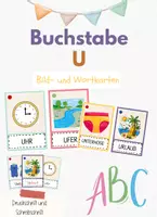 Vorschau - Stationenlernen - Buchstabe U – Bildkarten zum Lesen lernen | Alphabetisierung, DaZ & Deutsch für Grundschule - Deckblatt