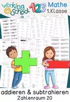 Vorschau - Arbeitsblätter - Addieren & Subtrahieren im Zahlenraum 20 | Zehnerübergang Klasse 1 Arbeitsheft - Deckblatt