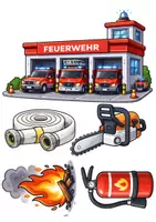 Vorschau - Bildkarten - Feuerwehr - Tafelmaterial passend zum Arbeitsheft. Förderschule Geistige Entwicklung - Seite 2