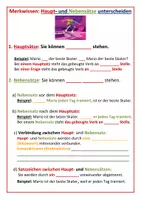 Vorschau - Arbeitsblätter - Haupt- und Nebensatz unterscheiden (Merkwissen und Übung) - Seite 1