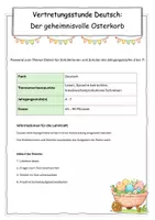 Vorschau - Arbeitsblätter - Ostern: Vertretungsstunde Deutsch - Deckblatt