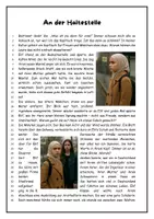 Vorschau - Stundenentwürfe - Kurzgeschichte "An der Haltestelle" - Vorurteile, kulturelle Vielfalt, Toleranz, Mut - Seite 1