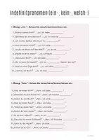 Vorschau - Arbeitsblätter - Indefinitpronomen (ein-, kein-, welch-) - A2 + Lösungen - Seite 1
