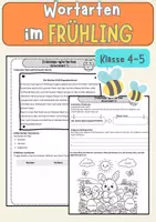 Vorschau - Arbeitsblätter - Wortarten im Frühling – Arbeitsblätter zu Nomen, Verben & Adjektiven | Deutsch Klasse 5 - Deckblatt