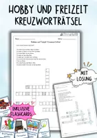 Vorschau - Arbeitsblätter - DaZ / DaF - Hobby und Freizeit - Kreuzworträtsel (Arbeitsblatt) - Deckblatt
