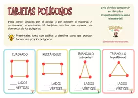 Vista previa - Tarjetas / Manipulativos - Tarjetas para repasar los elementos de los polígonos - página 1