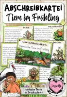 Vorschau - Bildkarten - Abschreibkartei Tiere im Frühling – Lese- und Schreibtraining für die Grundschule | Sachtexte in Druckschrift - Deckblatt