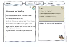 Vorschau - Arbeitsblätter - Vögel im Frühling – Lesetexte Klasse 4 | Klimawandel, Artenvielfalt & Landwirtschaft | Sachunterricht | differenziert - Seite 3